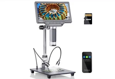 Buy TOMLOV DM201 SE 12MP 7'' LCD 1200X Digital Microscope 10'' Stand 32GB TF Card • 109$