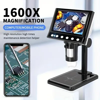 Buy Digital Microscope Coin Microscope 4.3 LCD Screen 1600X Magnification • 42.50$