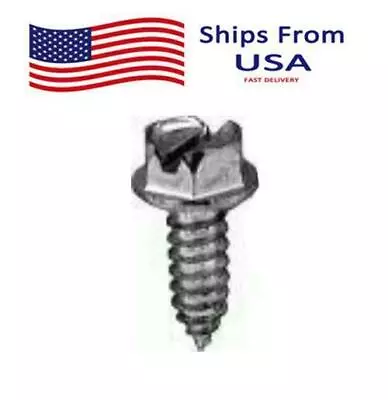 Buy 25 Pcs Ford #14 X3/4  Slotted Hex Washer Head License Plate Screws Zinc • 9.89$