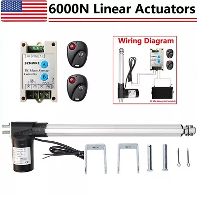 Buy DC 12V 18  Linear Actuator 1320LBS/6000N W/ Controller For Auto Car Lift Medical • 79.99$