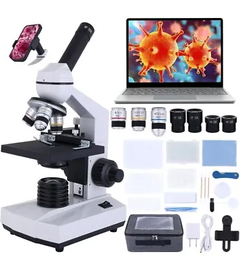 Buy Compound Monocular Microscope For Adults Students, 40X-2000X Magnification. • 80$
