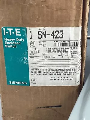 Buy Houston Stock New Siemens Sn423 Fused Disconnect Switch 100 A 240v Free Shipping • 190$