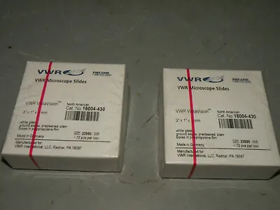 Buy (2) Cases Of (72) VWR Microscope Slides (144 Total) 3 X1 X1mm 16004-431 • 15$