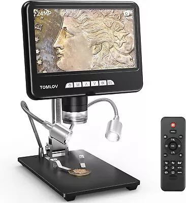 Buy TOMLOV HDMI LCD Microscope 10  Screen 25MP Soldering Microscope View Entire Coin • 12.99$