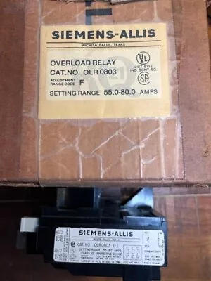 Buy Siemens Allis  OLR0803 Overload Relay 55 Amps - 80 Amp Range 600VAC *NEW* • 138$