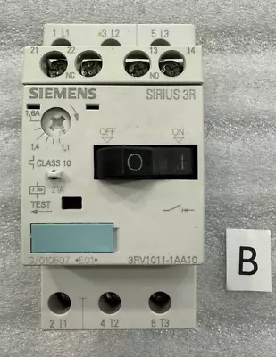 Buy Siemens 3RV1011-1AA10 Manual Motor Starter-Protector 600V 19A Range 1.1-1.6Amp  • 17$
