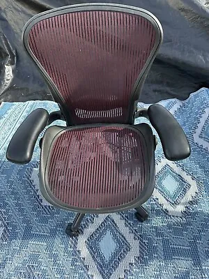 Buy Herman Miller Aeron Chair In Burgundy Red (Rare Color) • 649$