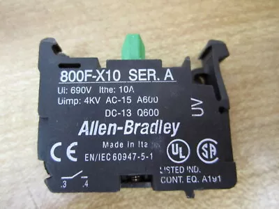 Buy Allen Bradley 800F-X10 Contact Block 800F-X1O • 20.77$