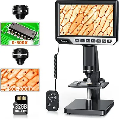 Buy 7 Inch LCD Soldering Microscope Coin Microscope 2000X Biological Microscope Kit • 129$