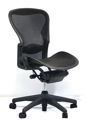 Buy Herman Miller Aeron Mesh Office Desk Chair No Arms Size B Basic With Lumbar • 509.99$