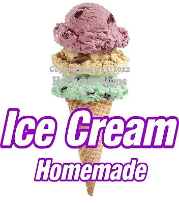 Buy Ice Cream Homemade DECAL (Choose Your Size) Concession Food Truck Sticker  • 12.99$
