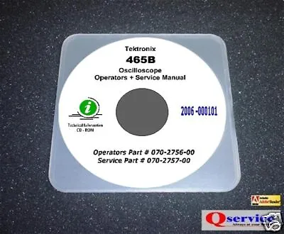Buy Tektronix 465B Oscilloscope Hi Serials Service + Ops Manuals 17 X11  Diagrams CD • 9.99$