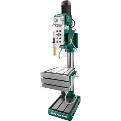 Buy Grizzly G0793 27-1/2  Heavy-Duty Drill Press W/Auto-Feed, Tapping & L-Table • 6,910$