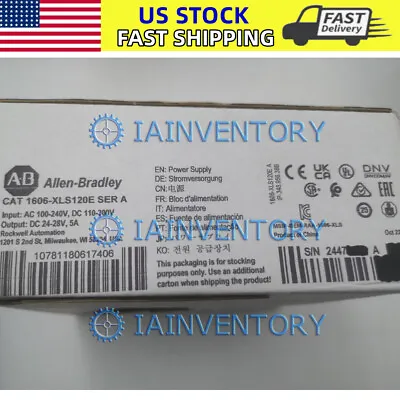 Buy New Allen Bradley 1606-xls120e Dc Power Supply 100-240vac 24vdc Out 120 Watt 5a • 238$