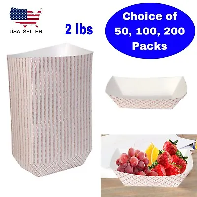 Buy (2 Lb) Paper Food Tray Boat Disposable Serving Trays For Food, Condiment, Snack • 10.95$