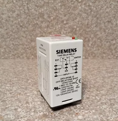 Buy SIEMENS TIME DELAY RELAY OFD-DFSB-12 0.1s To 10h Time Range 12A 240VAC DPDT • 19$