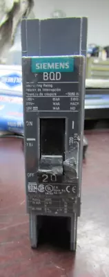 Buy 😃 Siemens 20 Amp Bolt On Circuit Breaker 277v/125/v 1 Pole Bqd120 • 15.99$
