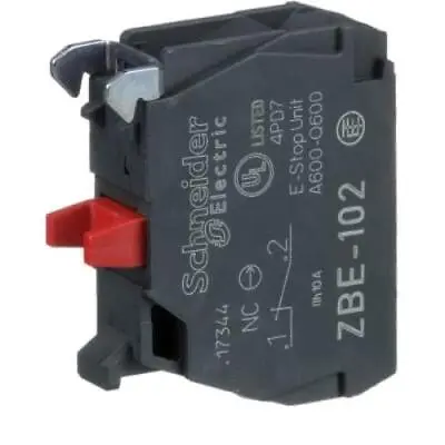 Buy Schneider Electric Zbe102 Single Contact Block, 22Mm, 1Nc, 6 A, 600V, Screw Ter • 25.63$
