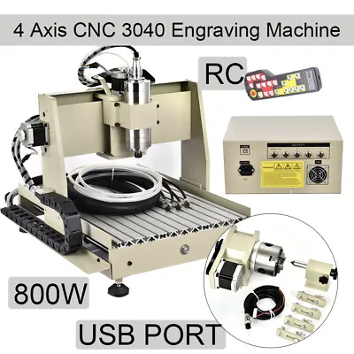 Buy 800w Four Axis CNC3040 USB Router Engraver Milling Carving Machine Water-cooling • 1,135.28$