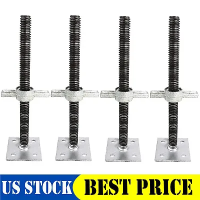 Buy 4 Adjustable Leveling Solid Screw Jack W/ Base Plate For Baker-Style Scaffolding • 129.99$
