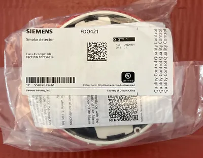 Buy Fire Alarm Siemens FDO421 Smoke Detector New Free Shipping • 84$