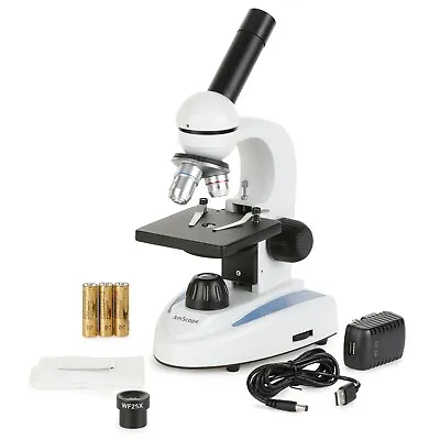 Buy AmScope 40X-1000X Student Compound Microscope Metal Frame W/ Glass Optics • 72.79$