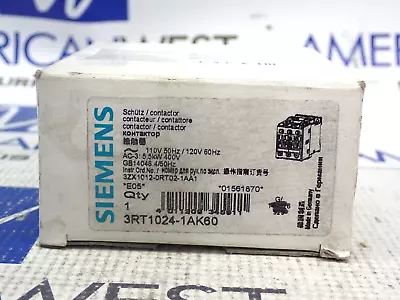 Buy New Siemens 3RT1024-1AK60 Contactor 110/120V • 53$