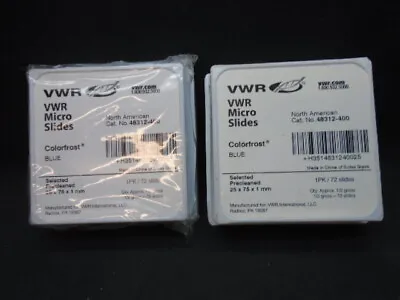 Buy VWR Precleaned Colorfrost Micro Slides Blue 25 X 75 X 1mm 48312-400 72/Pack X 2 • 20.24$