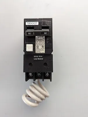 Buy Siemens GFCI Circuit Breaker 60 Amp 240-V Double-Pole Type QF260 Plug-On  • 69$