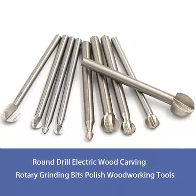 Buy Round Drill Electric Wood Carving Rotary Grinding Bits Polish Woodworking Tools • 3.15$