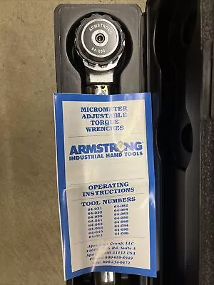 Buy Armstrong 64-095 3/4  Drive Micrometer Adjustable Torque Wrench • 850$