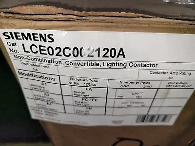 Buy Siemens Lighting Contactor, Lce02c002120a, Covertible. See Details. • 560$