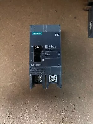 Buy Siemens Ite Bqd Bqd260 2 Pole 60 Amp Circuit Breaker 240v • 129$
