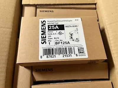 Buy (1) NEW Siemens BF125A 1p 25a GFCI BLF2  Circuit Breaker NEW IN BOX • 85$