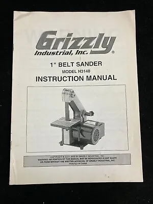 Buy Grizzly 1  Belt Sander Model H3140 Instruction Manual & Parts List • 17.99$