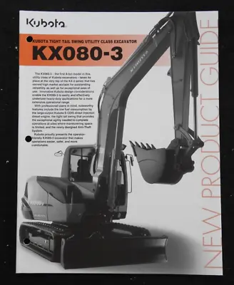 Buy Original Kubota Kx080-3 8-ton Excavator  New Product Guide  Catalog Brochure Nmt • 18.75$