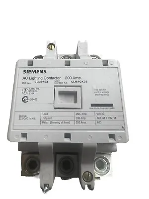 Buy Siemens Lighting Contactor Ac Clm0f03 200 Amp 480v Line 277v • 1,800$