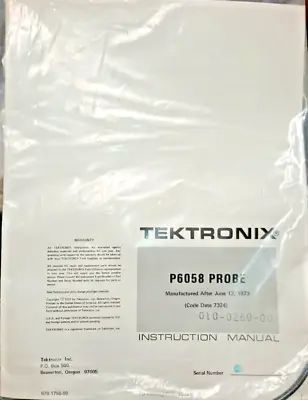Buy Tektronix 1X Combo Voltage & TEMPERATURE Probe P6058 For 7D13 & DM 501s  +Manual • 150$