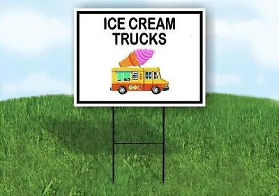 Buy ICE CREAM TRUCKS BLACK BORDER Yard Sign Road With Stand LAWN SIGN • 26.99$