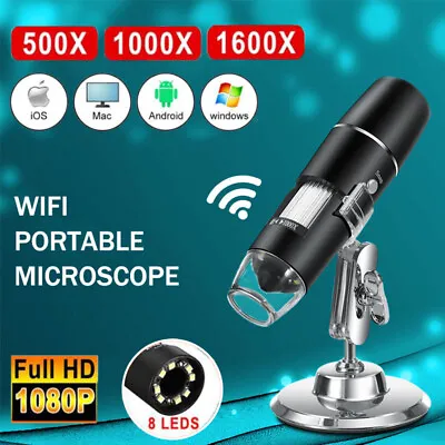 Buy 1600X Zoom 8 LED USB Digital Microscope Magnifier For PC Android Phone Tablet • 22.29$
