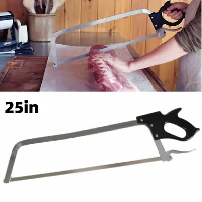 Buy 25inch Meat Bone Saw Cutter W/Trigger Lock Butcher&Handle Nickel-Plated Frame • 47.52$