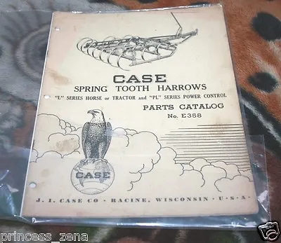 Buy Original Vintage Case L PL Spring Tooth Harrow Parts Catalog Manual E358 1951 • 7.95$