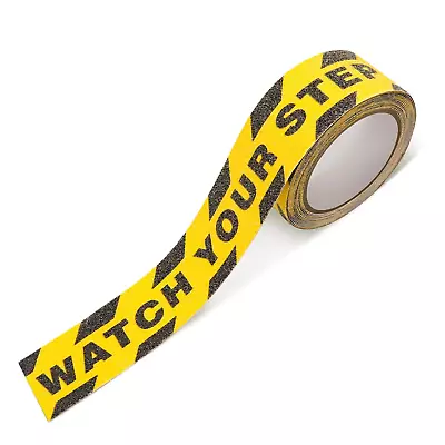 Buy Watch Your Step Caution Tape 1.97In X 16.4Ft, Non Skid Tape Yellow Black Waterpr • 17.49$