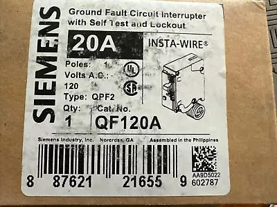 Buy Siemens QF120A 20 Amp 1 Pole Bolt On / Type QLF2 Ground Fault Breaker • 37$