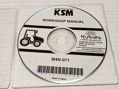 Buy Kubota Service Workshop Manual CD Disc - M4N-071 Tractor NOS • 30$