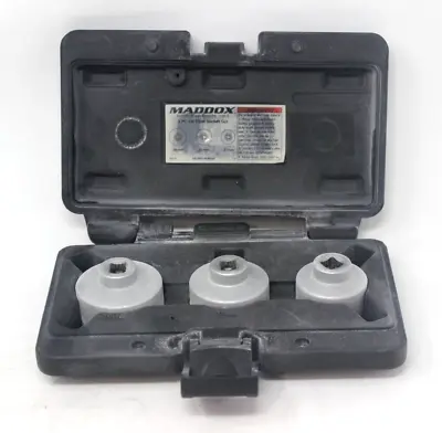 Buy Maddox 3/8  Drive 3 Pc Oil Filter Sockets Set 27mm 32mm 35/36mm Cartridges MT31 • 28.45$
