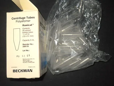 Buy (44) Beckman Coulter 3.0mL PP Thinwall Konical™ Centrifuge Tubes, 358119 • 69.99$