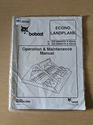 Buy Bobcat 72 78 Econo Landplane Operation & Maintenance Manual • 13.54$