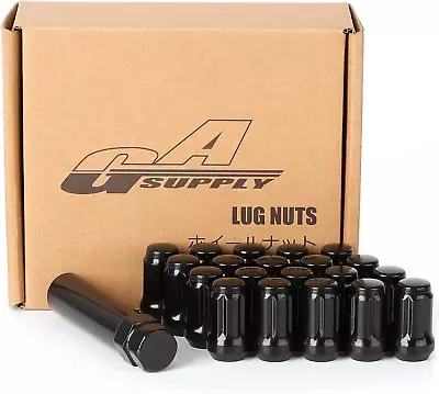 Buy 1/2-20 Lug Nuts Black, 1/2 X 20 Closed End Spline Tuner Lug Nuts 1.38  Tall 3/4  • 26.77$