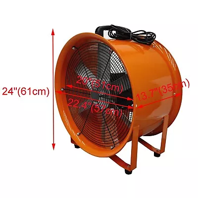 Buy 220V Portable Axial Fan Cylinder Pipe Spray Booth Paint Fumes Blower Ventilate • 271.66$